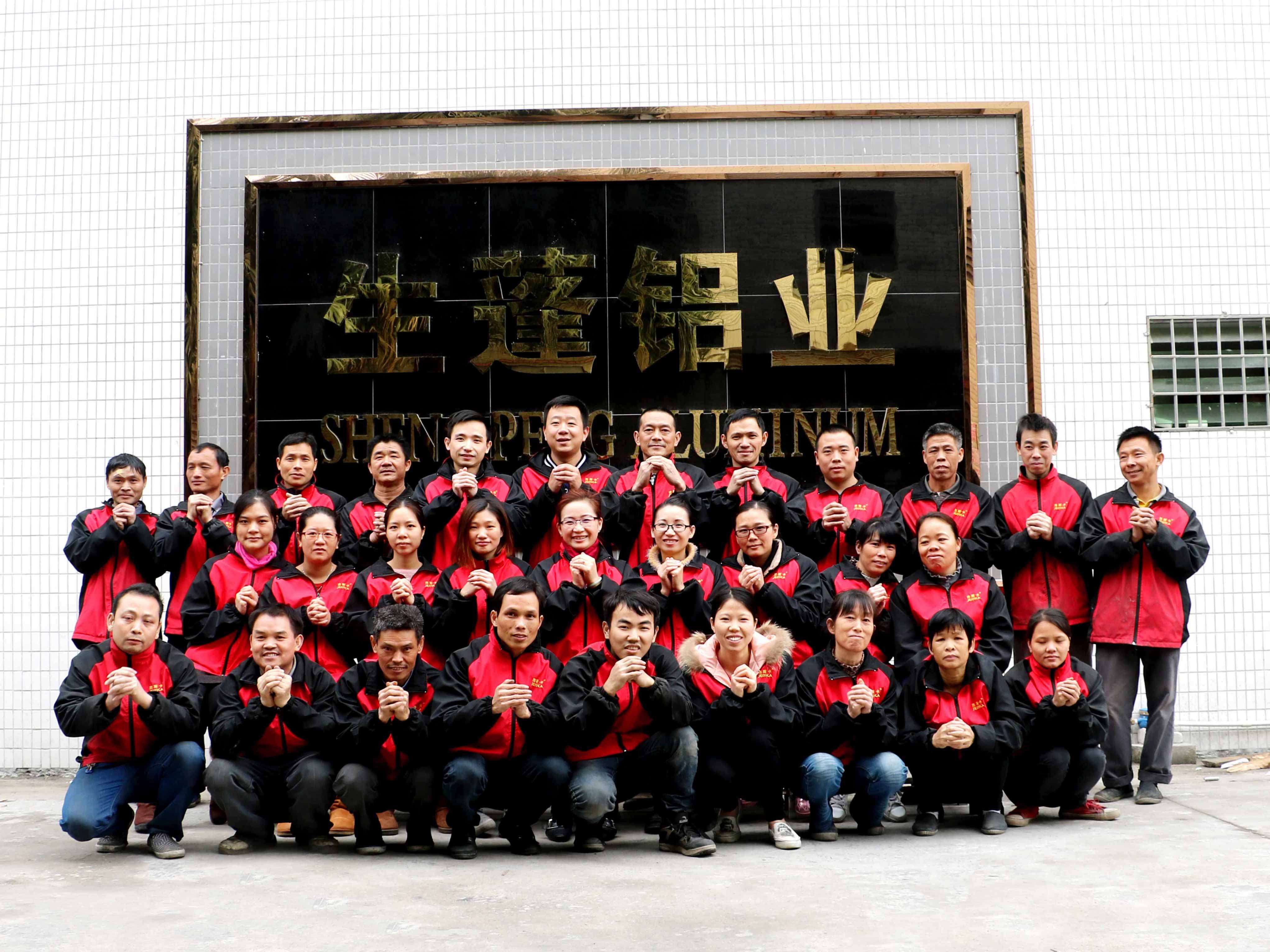 Factory production team staff working in HPL panels and aluminum building materials manufacturing workshop assembly and quality control process